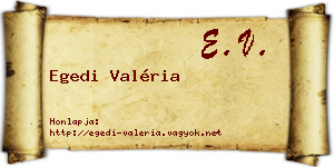 Egedi Valéria névjegykártya
